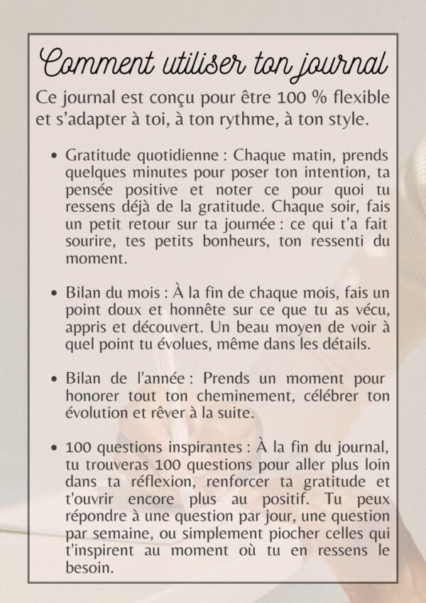 Le livret de gratitude, un art de vivre dans un journal intime