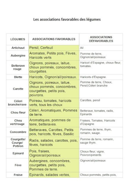 association de legumes